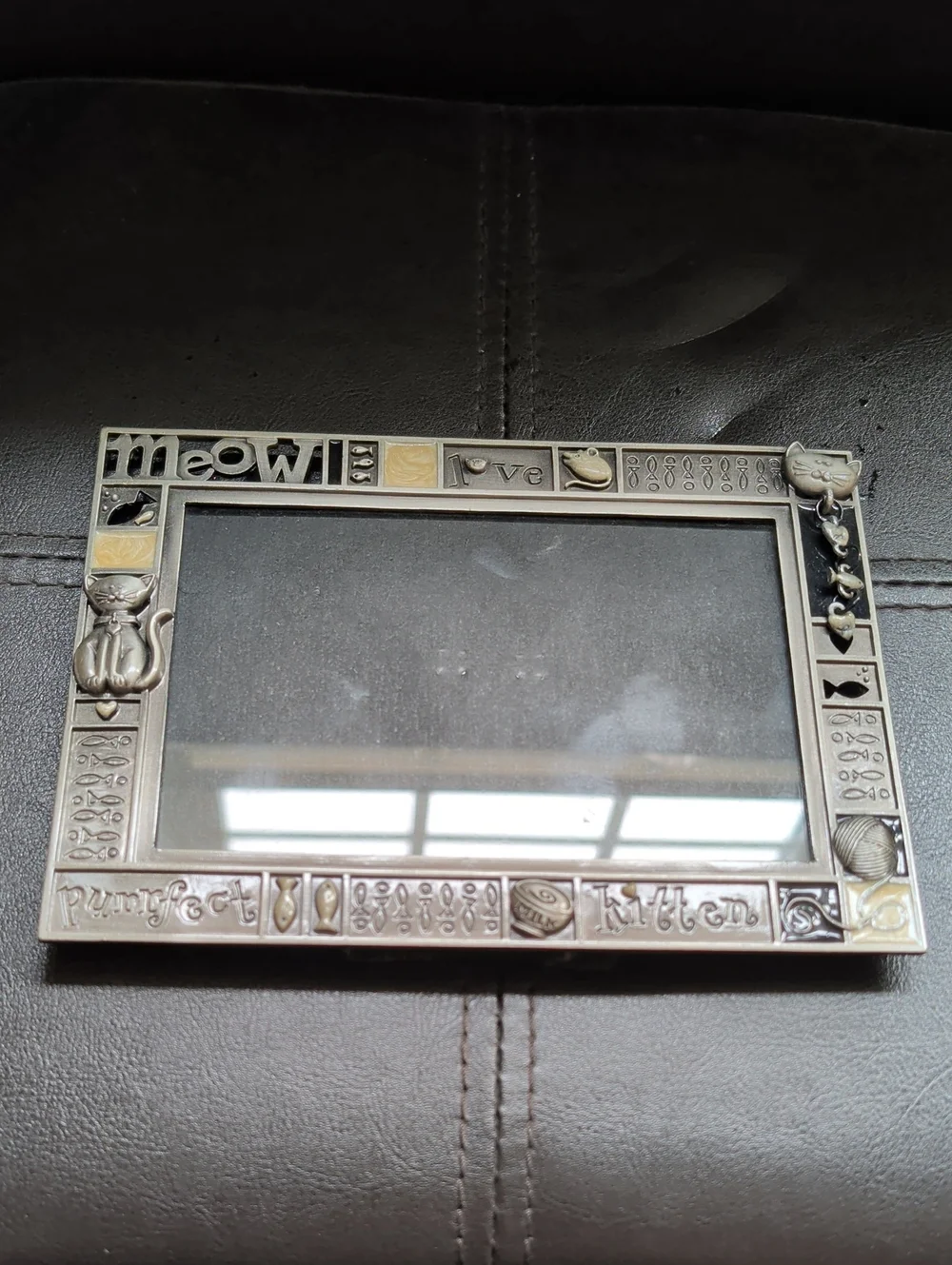Vintage 2006 Fetco Collectible Kitty Cat Charm Silver Tone 4x6 Picture Frame